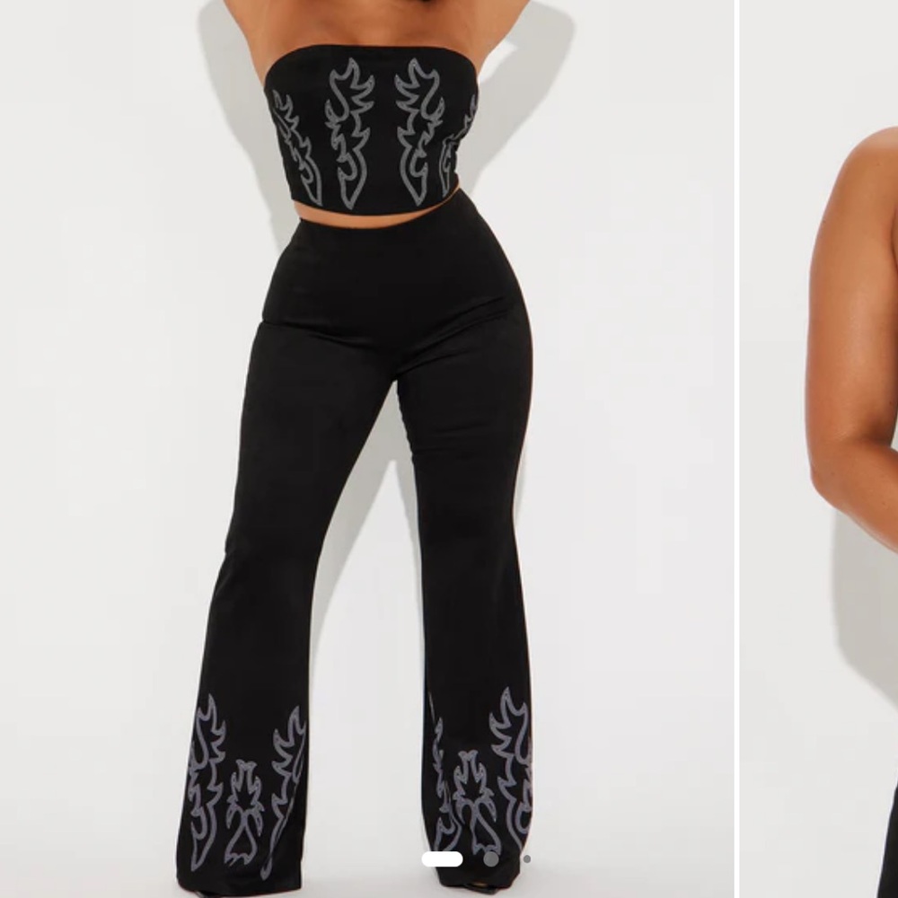 Fashion Nova Black and Gray Wide Leg Jumpsuit - Picture 1 of 2